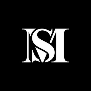 创意现代优雅时尚独特艺术黑色和白色颜色女士,sm, m,s.会标.矢量图.