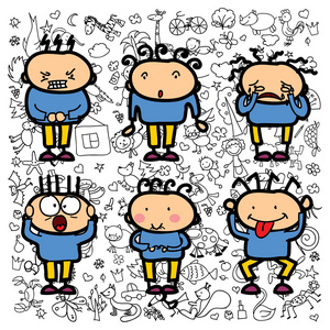 涂鸦画的情绪照片