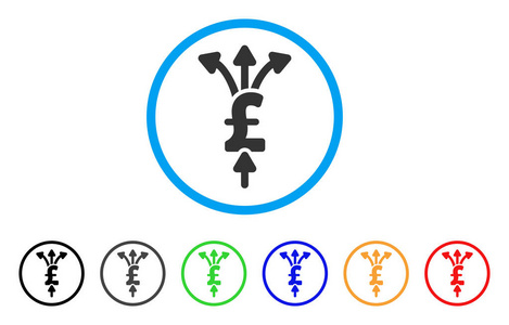 划分英镑付款圆形的图标
