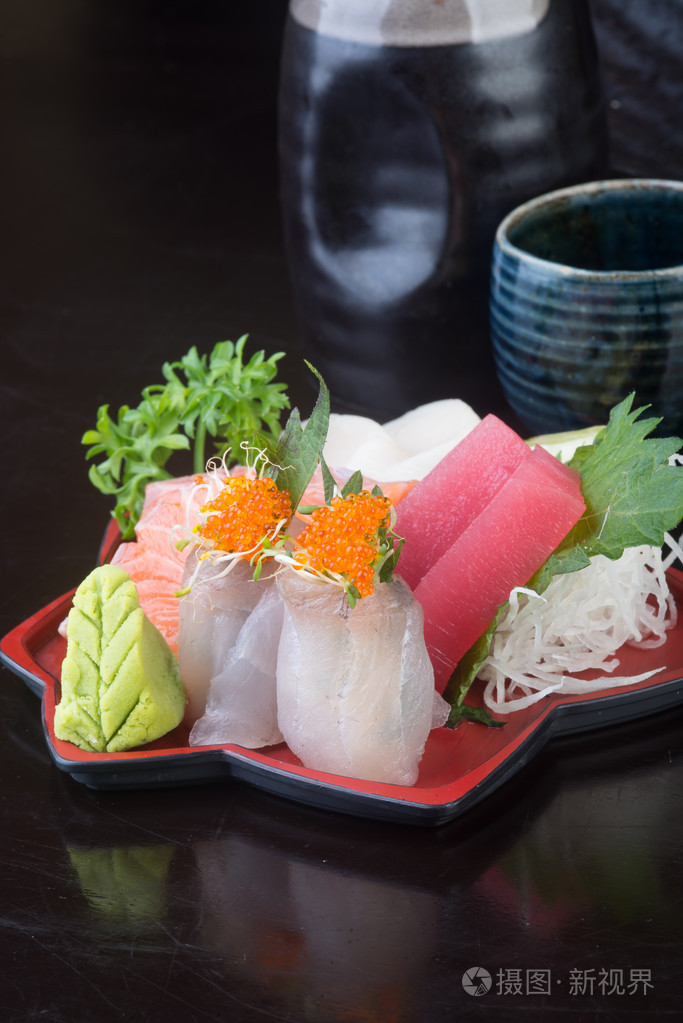 日本料理生鱼片的背景