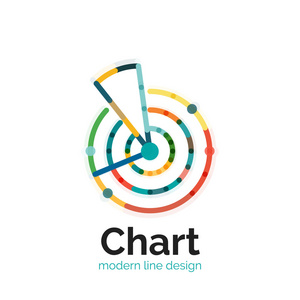 细线图表标志设计。图图标现代彩色平面样式