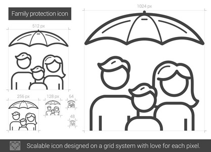 家庭保护线图标