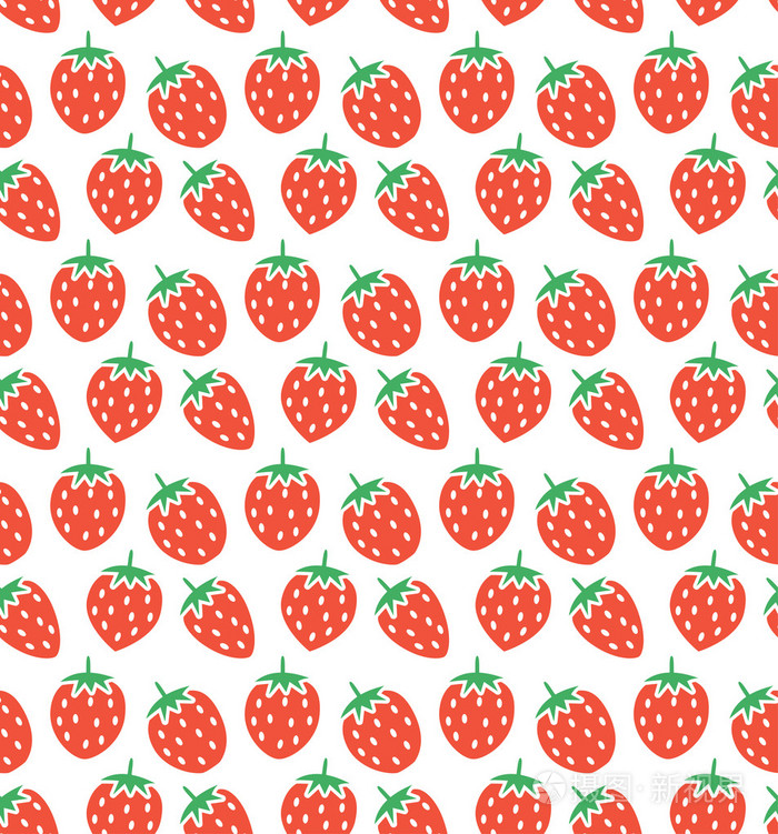 矢量无缝草莓图案插画-正版商用图片0eenyh-摄图新视界