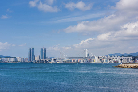 在韩国釜山海云台海水浴场