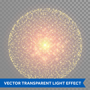 矢量金色亮片等离子火花电球图片