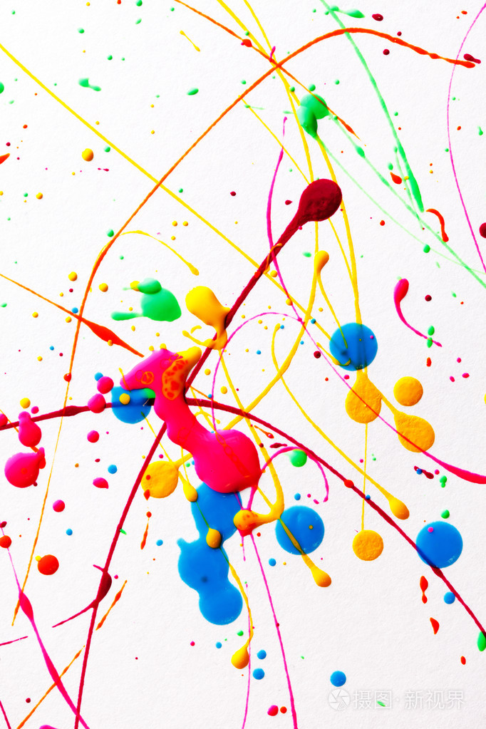 色彩鲜艳明亮墨水溅