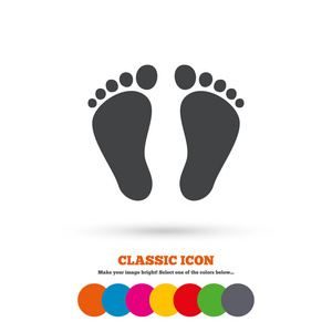 儿童双脚印签名图标照片