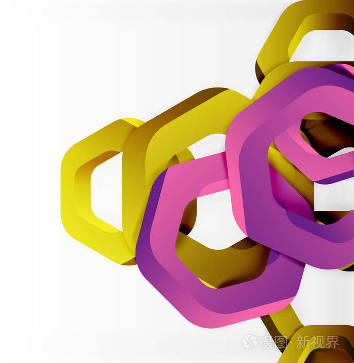 重叠的六边形设计背景