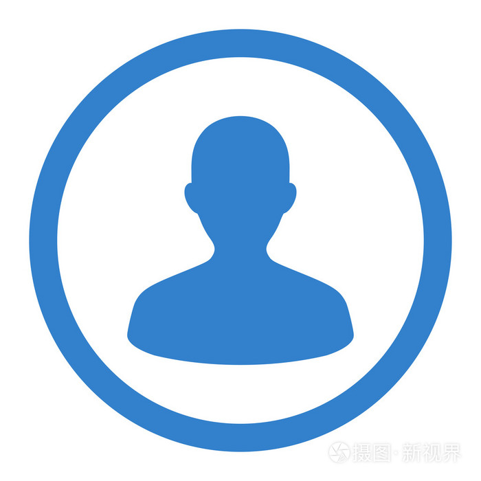 用户平面钴色圆形矢量图标