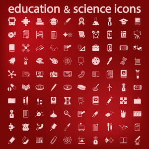 教育和科学的图标集