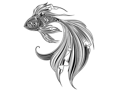 鱼抽象意境图图片