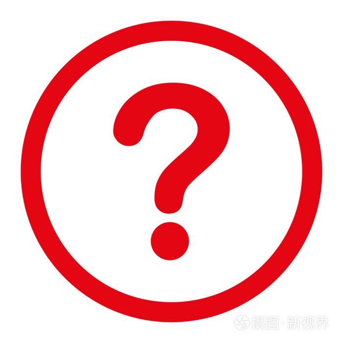 问题扁平红颜色圆形矢量图标