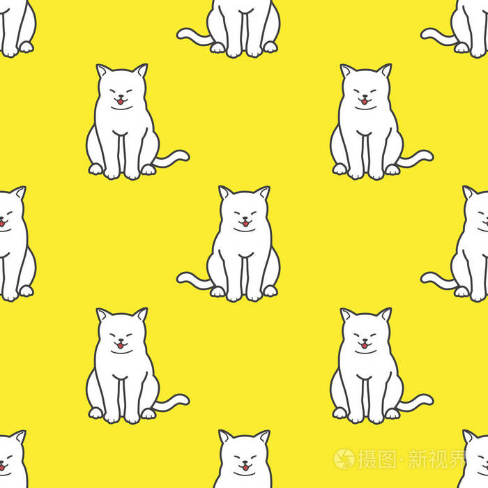 小猫小猫涂鸦快乐无缝图案壁纸背景黄色插画 正版商用图片0efn5d 摄图新视界 小猫小猫涂鸦快乐无缝图案壁纸背景黄色插画 正版商用图片0efn5d 摄图新视界
