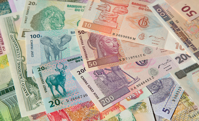 各种各样的非洲纸币