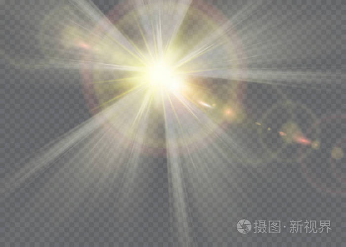 矢量透明阳光特别镜头眩光光线效果