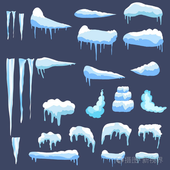 雪堆,冰柱,元素冬季装饰插画-正版商用图片0efp13-摄图新视界