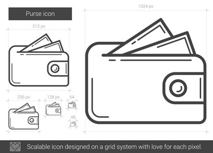 钱包线图标
