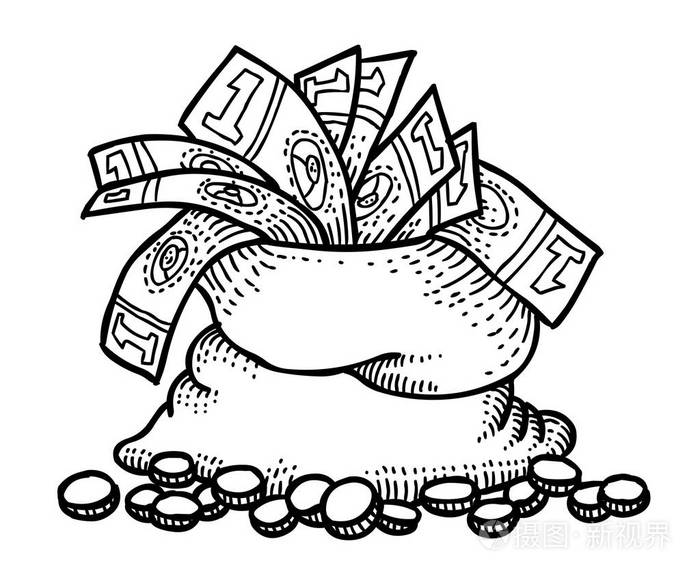 卡通形象的钱袋子插画-正版商用图片0efrjs-摄图新视界