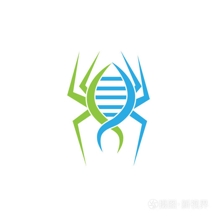 dna 蜘蛛标志符号.矢量插画
