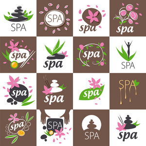 大的 spa 沙龙的矢量图标集