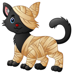 卡通猫打扮得像一具木乃伊照片