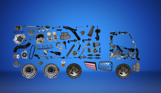 图像卡车从新零配件组装照片