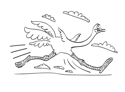 鸵鸟手绘图片-鸵鸟手绘素材-鸵鸟手绘插画-摄图新视界