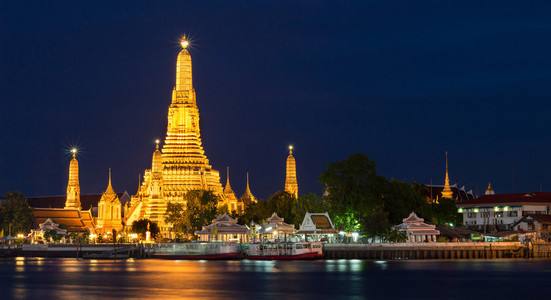 郑王庙夜观寺在曼谷，泰国