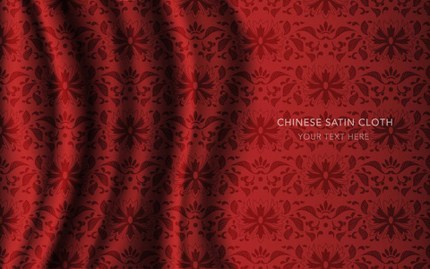 中国传统的红色丝缎面料布背景图片