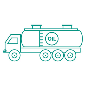 油轮燃油罐车的程式化的图标