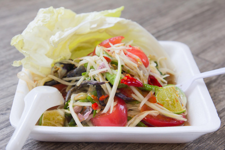 木瓜沙拉，泰式食物 Som Tum