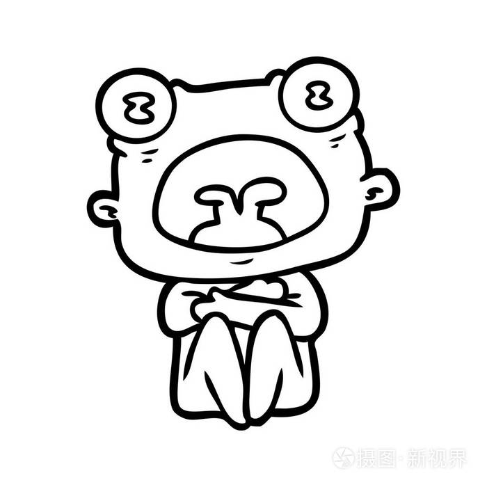 卡通怪异的外星人蜷缩起来插画-正版商用图片0egwzt-摄图新视界