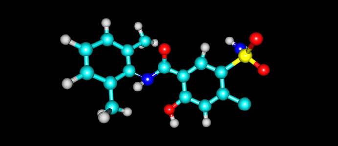 Xipamide 分子结构上黑色孤立