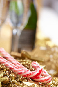 圣诞装饰品的糖果手杖, 节日概念