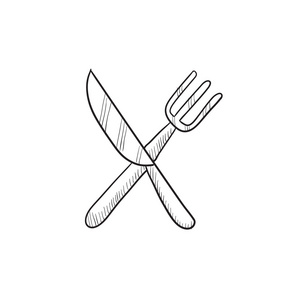 刀和叉草绘图标