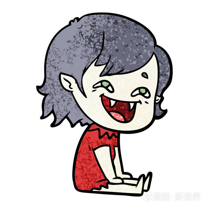 卡通笑吸血鬼女孩