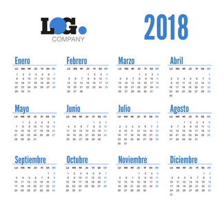 西班牙语水平日历在2018年