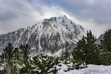 Slavkovsky 峰在美丽的冬日风光。高 Tatra Mounta