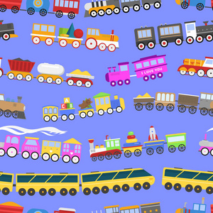 游戏礼品儿童列车无缝模式背景矢量旅游铁路