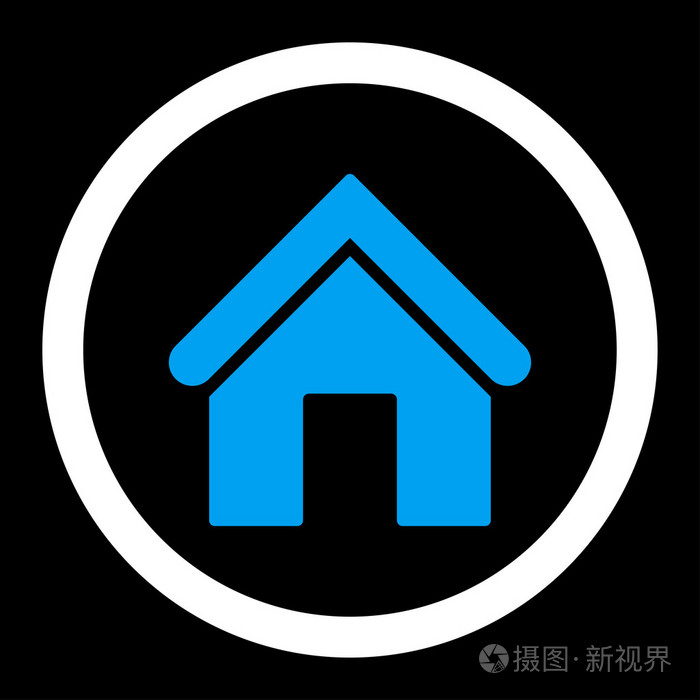 首页平蓝色和白色颜色圆形的矢量图标