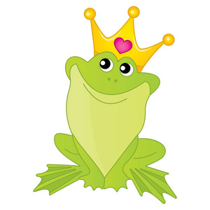 向量青蛙公主与金黄冠图片