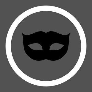 隐私面具平面黑白彩色圆形矢量图标照片