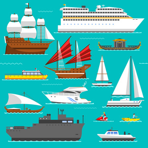 船和船海符号矢量。