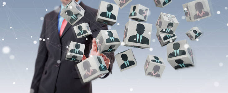 生意人选择工作3d 渲染的候选人