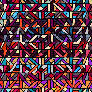 彩绘玻璃无缝图案.手工制作.几何 abstractio照片