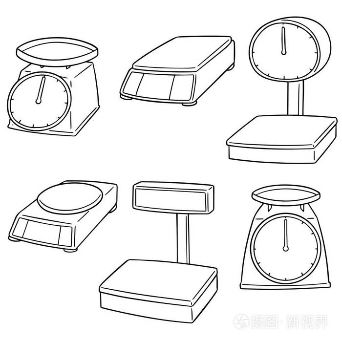 向量集的称重机插画-正版商用图片0ehrtt-摄图新视界