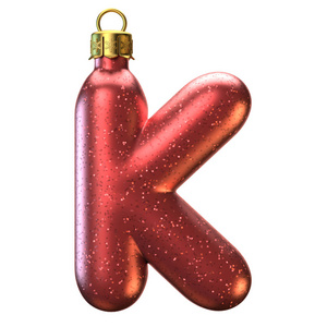 圣诞树装饰字体，字母 K