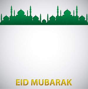 清真寺“EID穆巴拉克”（祝福EID）卡在矢量格式