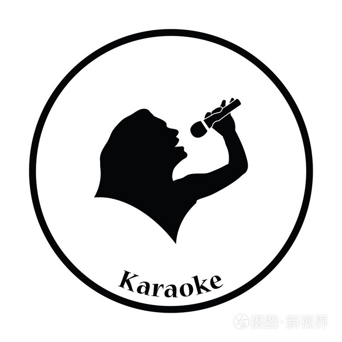 卡拉ok女人剪影图标