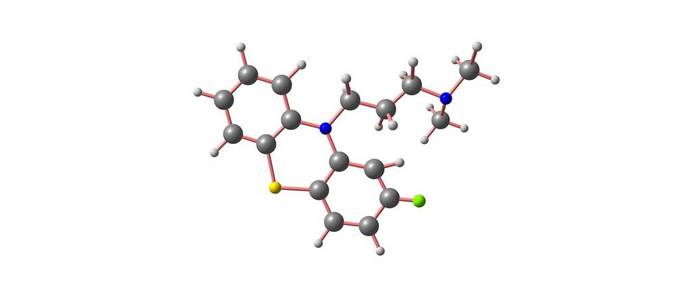 氯丙嗪分子结构上白色孤立